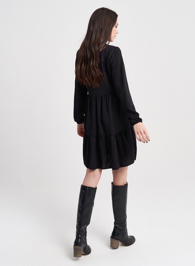 Black Button-Down Maxi Dress
