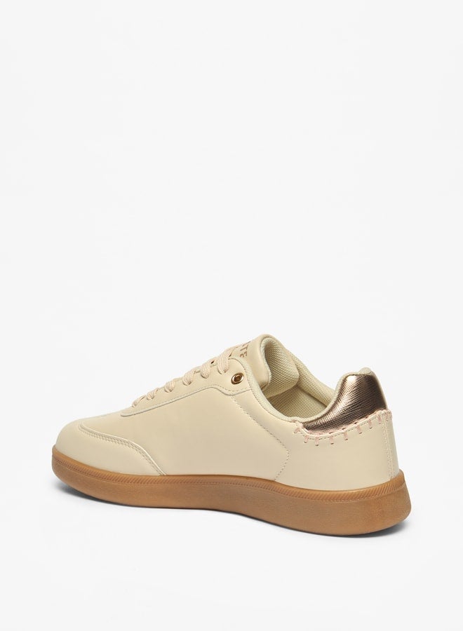 Women's Panelled Lace-Up Low-Ankle Sneakers