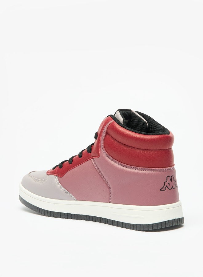 Women's Panelled High Top Sneakers with Lace-Up Closure