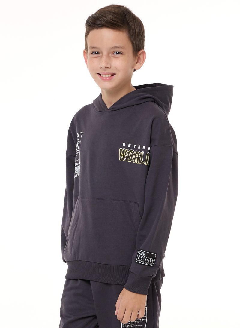 Boys' 2-Piece Hoodie and Jogger Set (8-14 yrs) Dark Grey