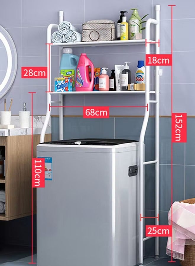 2 Shelf Towel Storage Rack Organizer Over The Toilet Bathroom Space Saver White 65 X 25 X 160cm