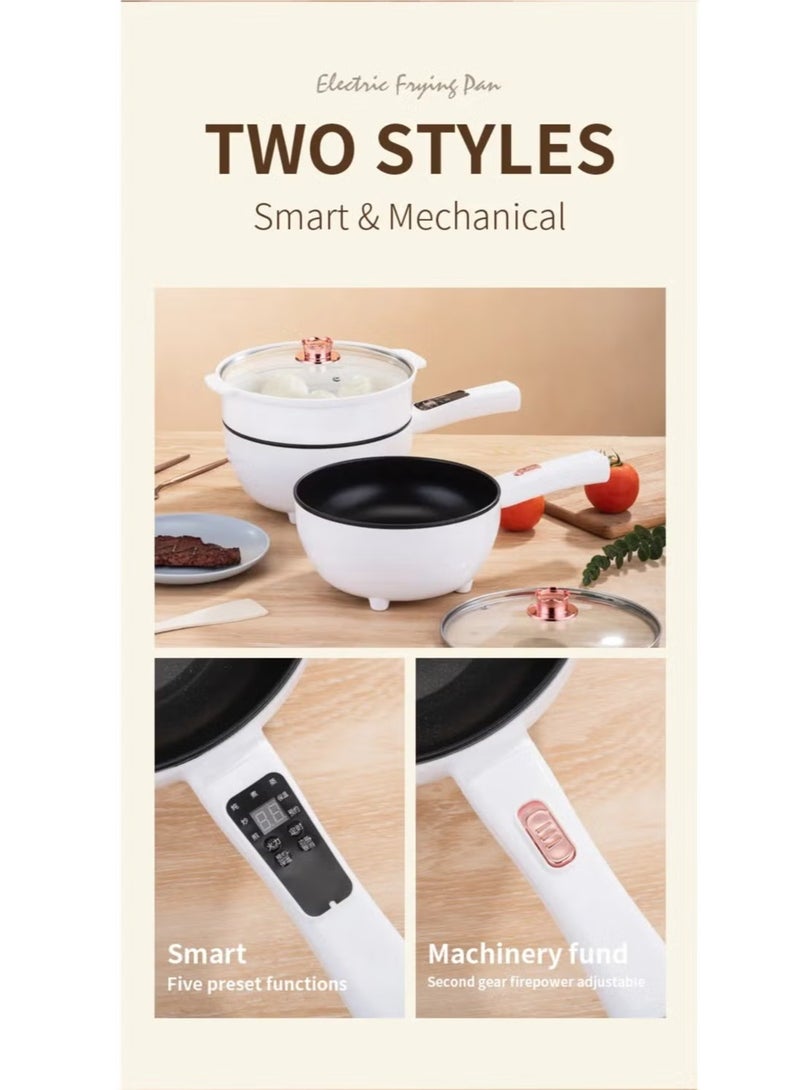 Multifunctional Electric Wok 2In1 Non-Stick Electric Frying Pan With Steamer Large Capacity Electric Wok Cooking