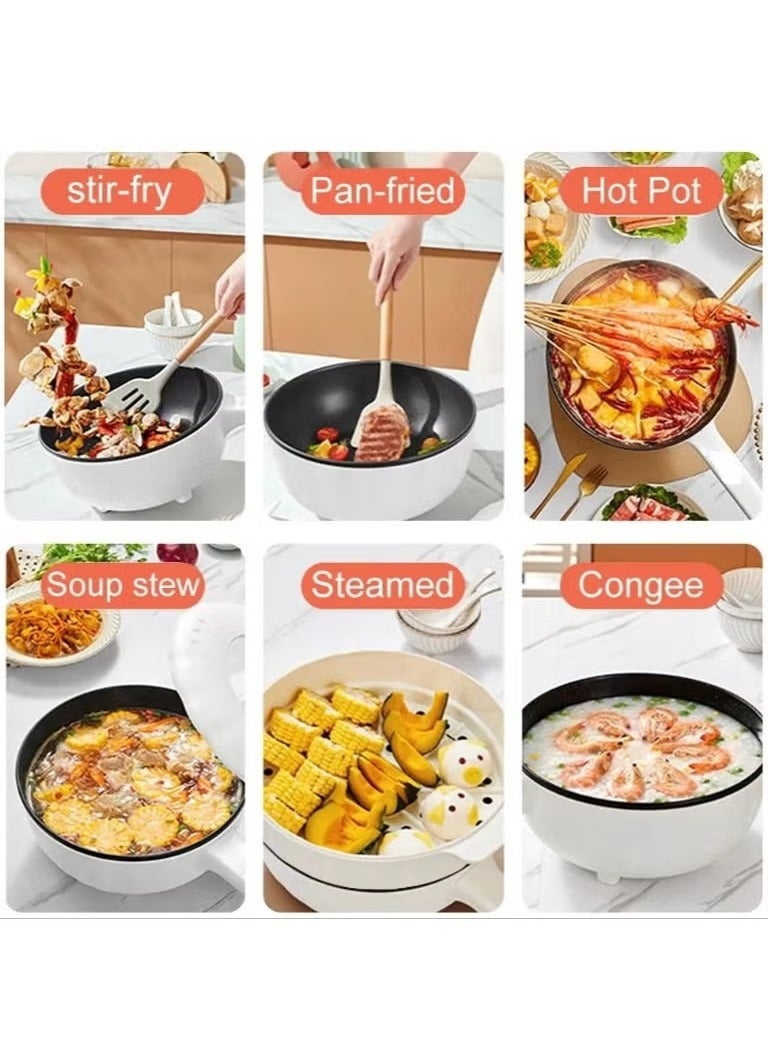 Multifunctional Electric Wok 2In1 Non-Stick Electric Frying Pan With Steamer Large Capacity Electric Wok Cooking