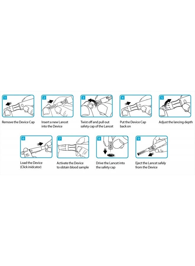 MediVena ONE-CARE Twist Top Lancets, Ultra-Thin 30G, Universal Fit, 100/bx, Sterile, Gentle for Comfortable Glucose Testing