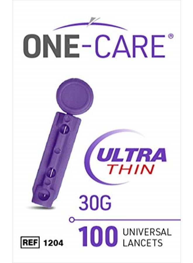 MediVena ONE-CARE Twist Top Lancets, Ultra-Thin 30G, Universal Fit, 100/bx, Sterile, Gentle for Comfortable Glucose Testing