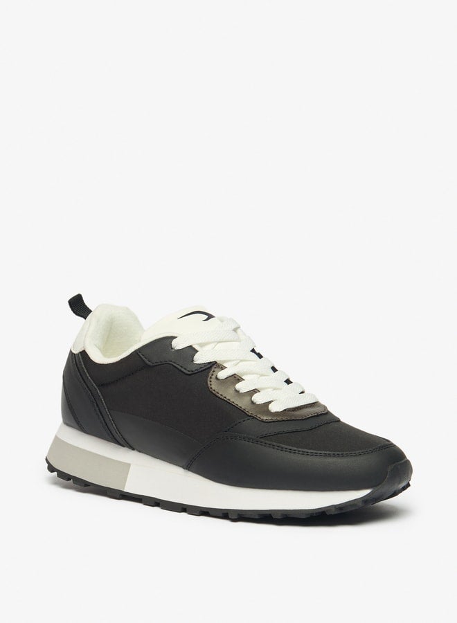 Women's Colourblock Sports Shoes with Lace-Up Closure