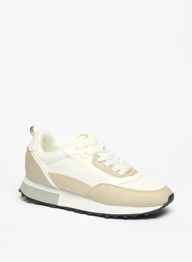 Women's Colourblock Sports Shoes with Lace-Up Closure