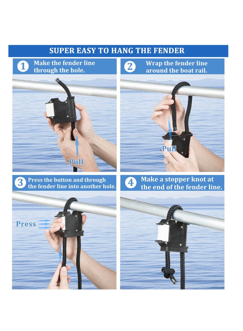 Adjustable Boat Fender Hanger Clips for Quick Connect and Release, Perfect for Pontoon and Bumper Accessories