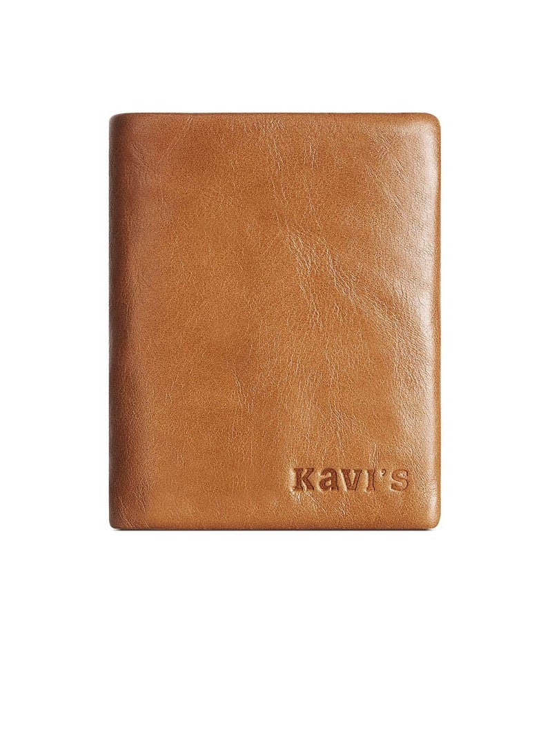 Mini Bifold Leather Wallet for Men Bown Colour