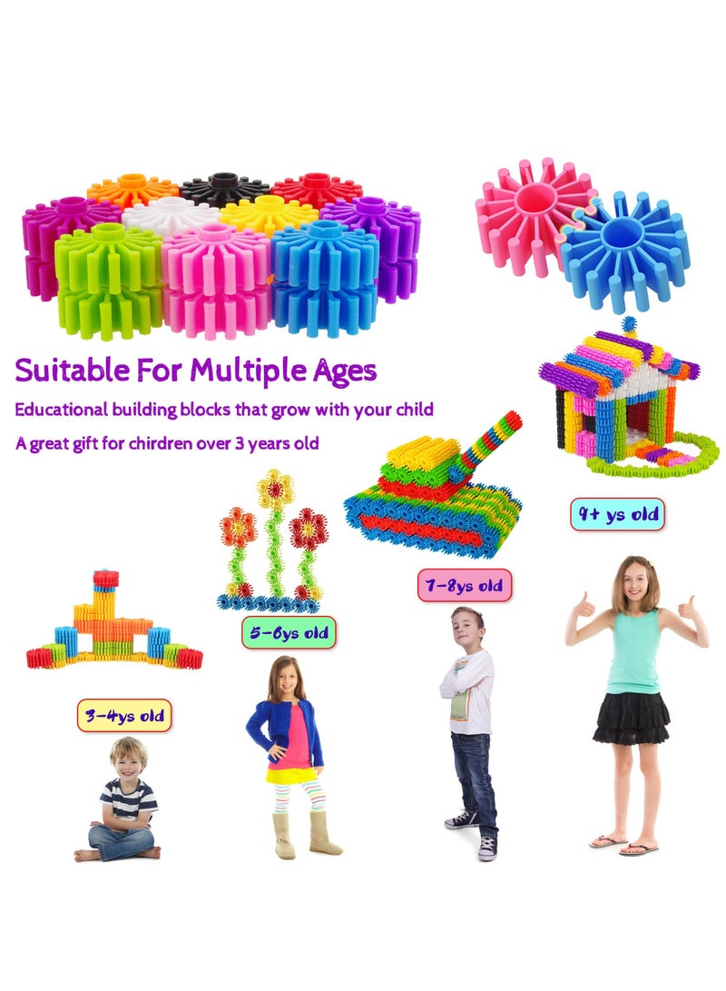 Gears Interlocking Learning Set STEM Construction Toy Kit Building Kids Interlocking Gears Toys for Preschool Kids Boys and Girls Aged 3 Up Creativity Kids Toys 180 Pcs 10 Colors