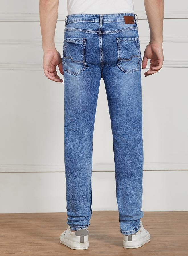 Men’s Mid Blue Slim Fit Stretch Jeans