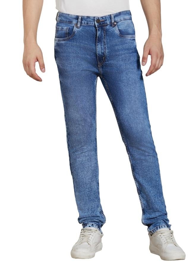 Men’s Mid Blue Slim Fit Stretch Jeans