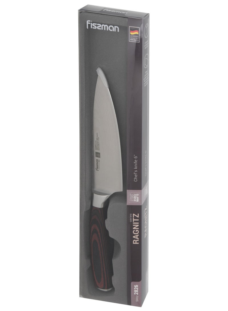 Chef Knife 6'' Kitchen Knife Ultra Sharp, German High Carbon Stainless Steel Knife Elegance Series, Damascus Pattern Professional Kitchen Knife, Ergonomic Handle for Home, Kitchen, Restaurant