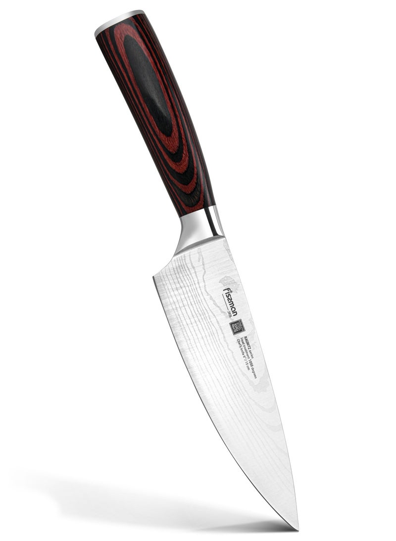 Chef Knife 6'' Kitchen Knife Ultra Sharp, German High Carbon Stainless Steel Knife Elegance Series, Damascus Pattern Professional Kitchen Knife, Ergonomic Handle for Home, Kitchen, Restaurant