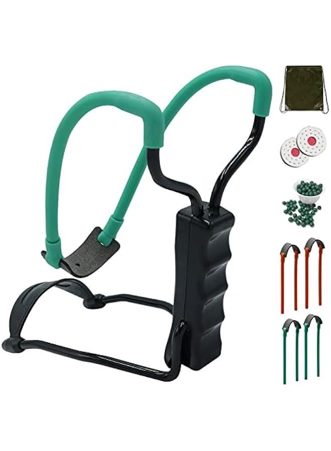 Wrist Rocket Slingshots for Adults Folding Slingshot Set with 50 Slingshot Ammo and 4 Powerful Rubber Bands 2 Slingshot Targets 1 Slingshot Pouch Outdoor Hunting Sling Shot