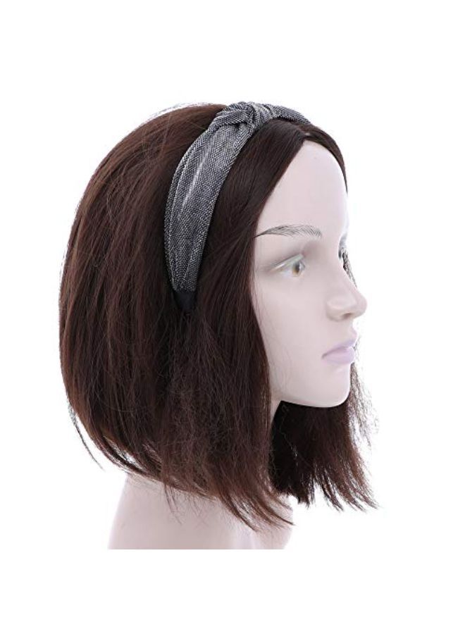 Holiday Sparkle Turban Knot Headband  Silver