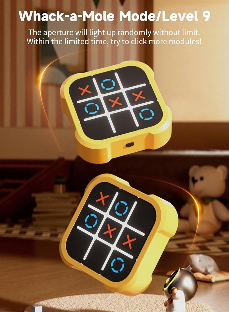 Tic Tac Toe Game, Electronic Handheld Puzzle Game Console, Portable Infinite TicTacToe Travel Game for Educational and Memory Growth, Family Toys Board Games for Kids and Adults