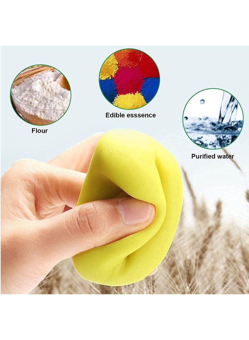 Color Dough Dinosaurs Toys, Creations Toy for Kid 5 Color Doughs 1 Plastic Knife and 6 Shape Dino, Preschool Art Toys for Toddler Girls Boys Gifts