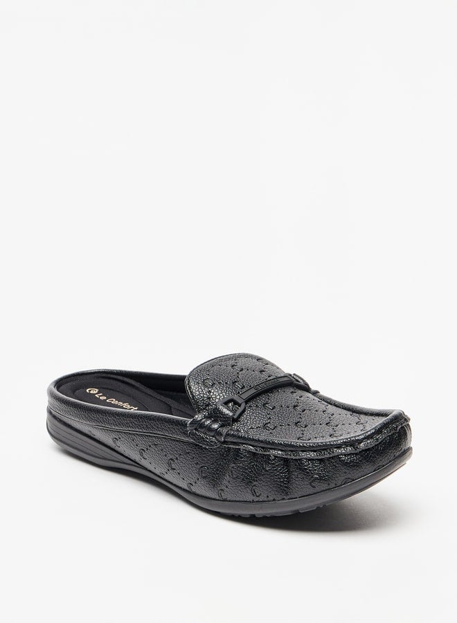 Women's Monogram Embossed Slip-On Mules