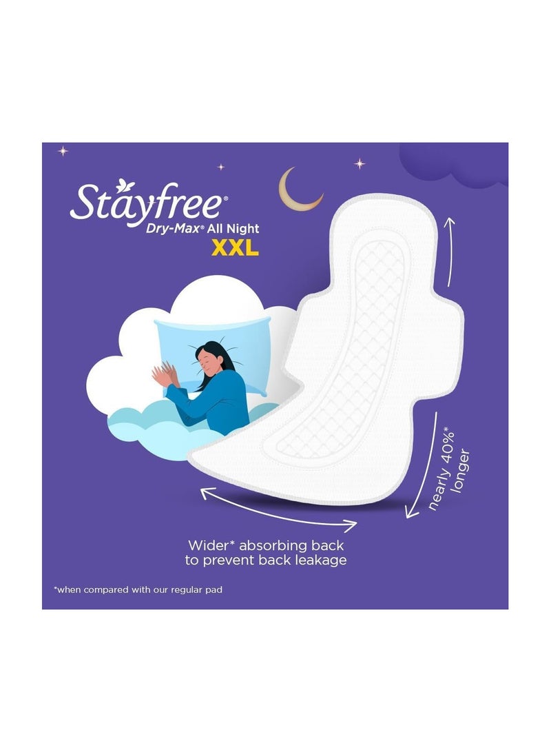 Stayfree Women's All Night Dry Cover Sanitary Pads Combo (3 x 42 Pieces, XL)