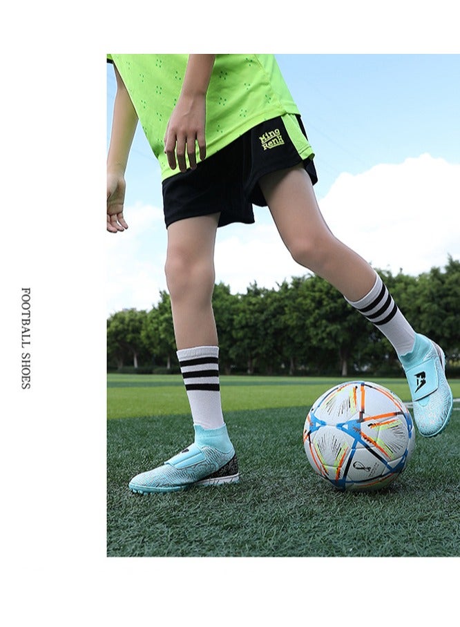 Children's Football Shoes, High-Top Boys' Professional Training Spiked Shoes, Lawn Sports Shoes, Velcro Sports Shoes