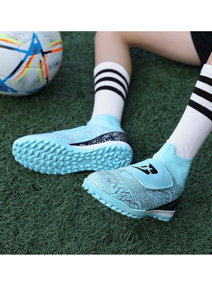 Children's Football Shoes, High-Top Boys' Professional Training Spiked Shoes, Lawn Sports Shoes, Velcro Sports Shoes