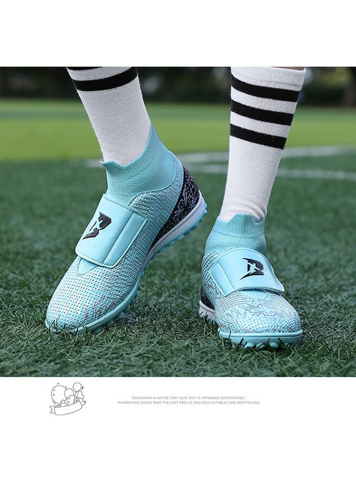 Children's Football Shoes, High-Top Boys' Professional Training Spiked Shoes, Lawn Sports Shoes, Velcro Sports Shoes