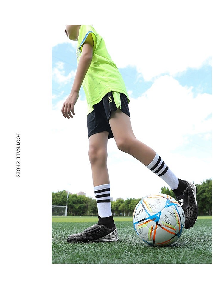 Children's Football Shoes, High-Top Boys' Professional Training Spiked Shoes, Lawn Sports Shoes, Velcro Sports Shoes