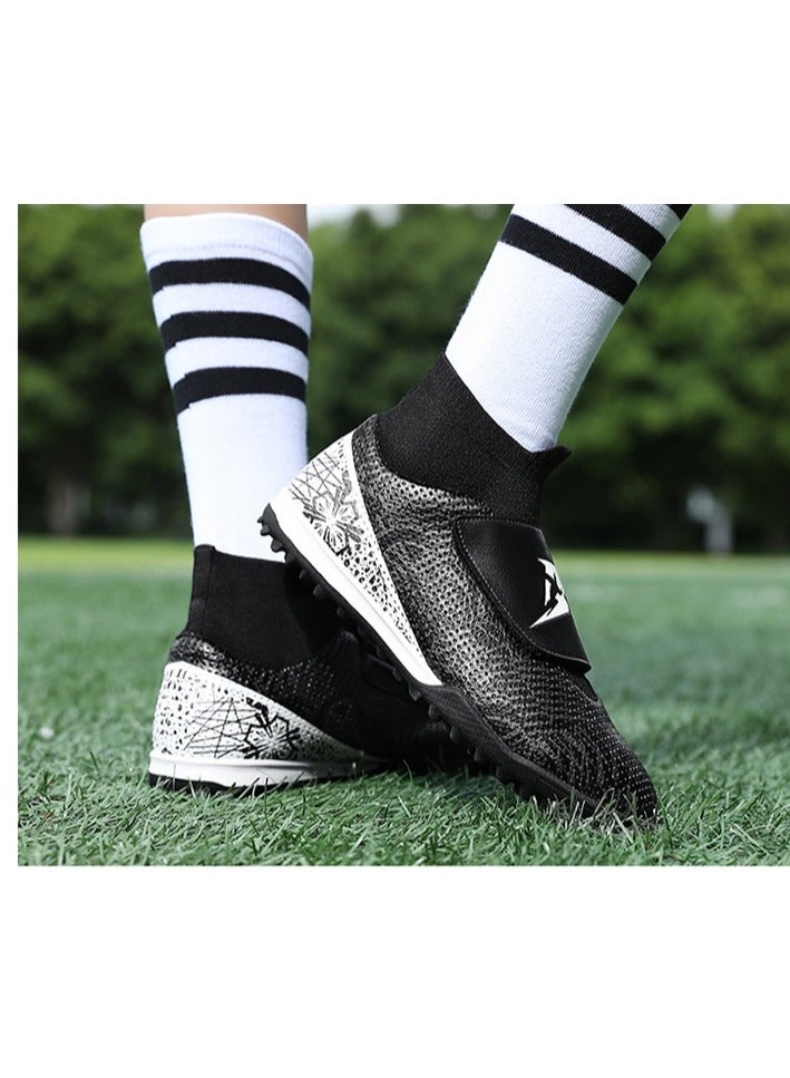 Children's Football Shoes, High-Top Boys' Professional Training Spiked Shoes, Lawn Sports Shoes, Velcro Sports Shoes