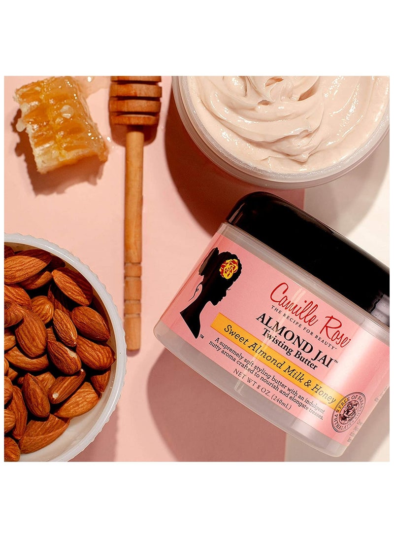 Almond Jai Leave-In Twisting Hair Styling Butter, Nourish and Soften, Sweet Almond Milk and Honey, 240 ml