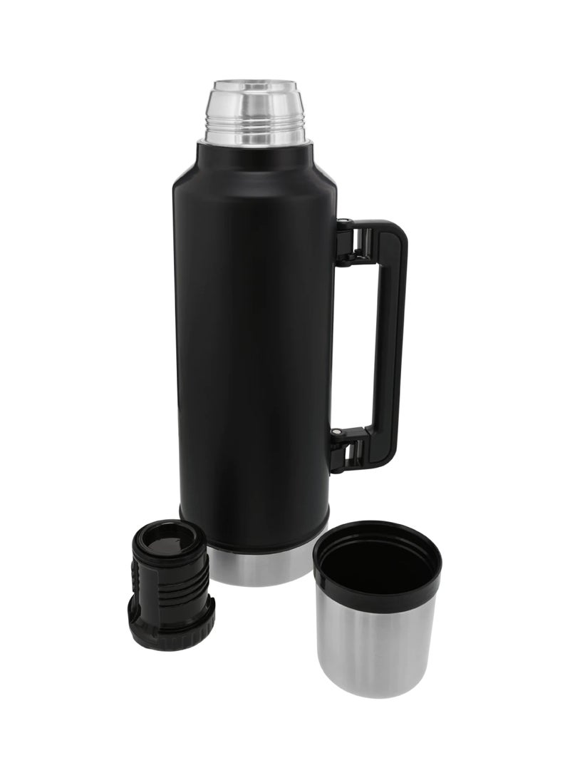 Classic Bottle Stainless Steel Flask Leakproof Lid as Cup with Handle 1.0L Black