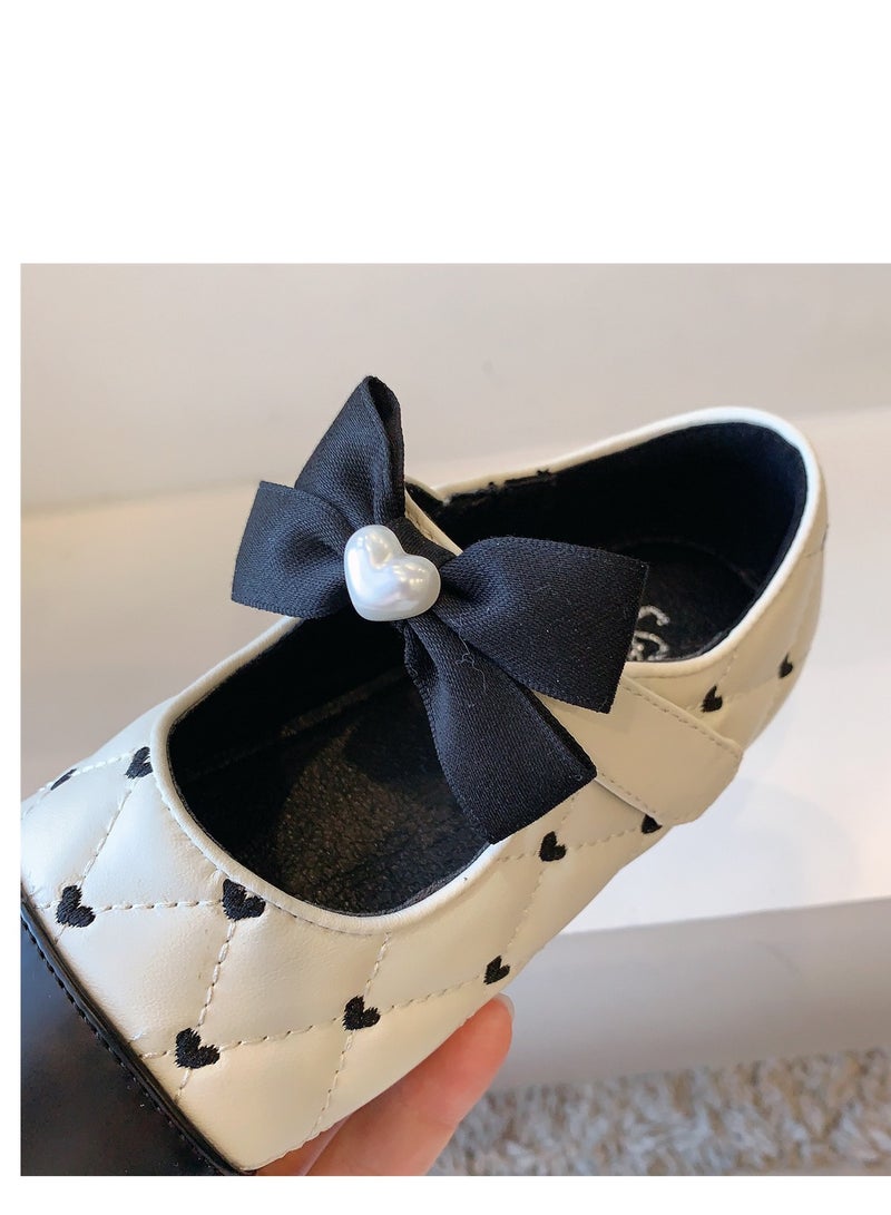 Butterfly Knot Small Fragrant Style Children's Shoes, Shallow Mouth Children's Leather Shoes, Girls' Princess Single Shoes