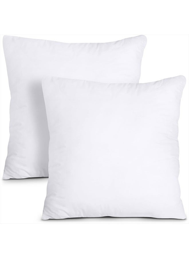 Throw Pillows Insert (Pack of 2, White) - 26 x 26 Inches Bed and Couch Pillows - Indoor Decorative Pillows