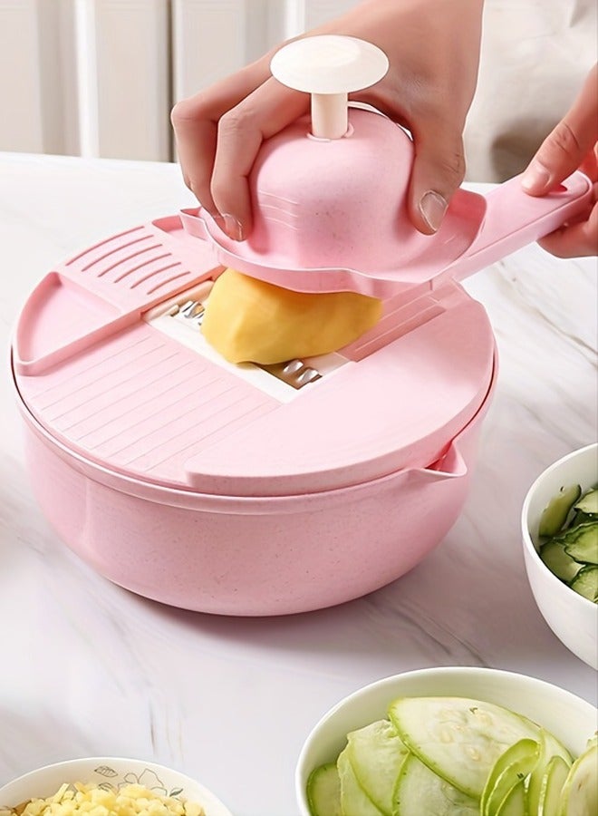 12 In 1 Multi-Functional Vegetable Chopper Carrots Potatoes Manually Cut Shred Slicer Radish Grater Kitchen Tools Vegetable Cutter For Hotel/Commercial