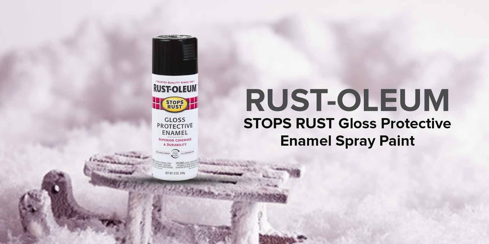 Stops Rust Protective Enamel Spray Paint Gloss Black