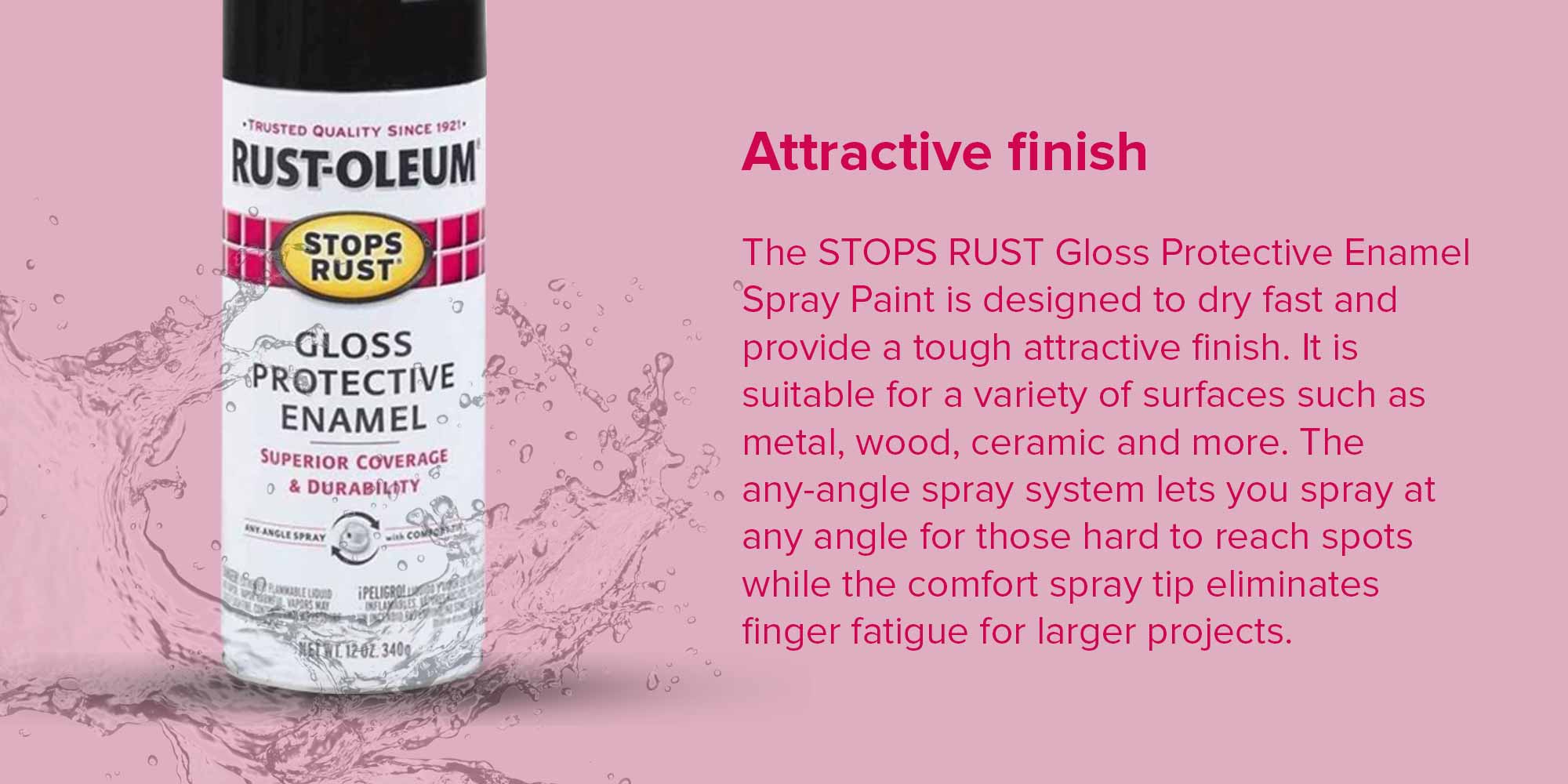 Stops Rust Protective Enamel Spray Paint Gloss Black