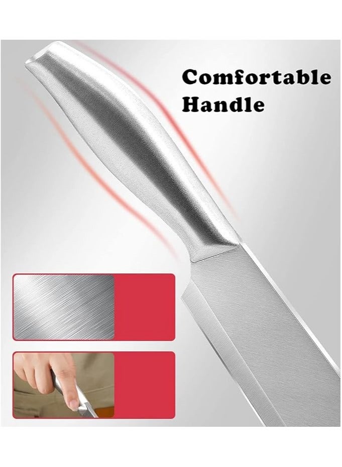 Bone Chopping Knife Frozen Meat Slicing Knife Guillotine, Stainless Steel Hot Pot Beef Roll Slicing Knife Household Frozen Meat Cutter with Non-slip Stable Feet