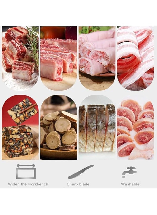 Bone Chopping Knife Frozen Meat Slicing Knife Guillotine, Stainless Steel Hot Pot Beef Roll Slicing Knife Household Frozen Meat Cutter with Non-slip Stable Feet