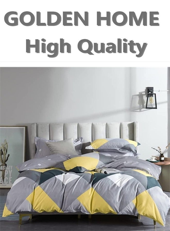 Golden Home Luxurious Single-Person Bedding Set - Includes 1 Duvet, 1 Bed Sheet, and 4 Pillowcases Soft & Comfortable