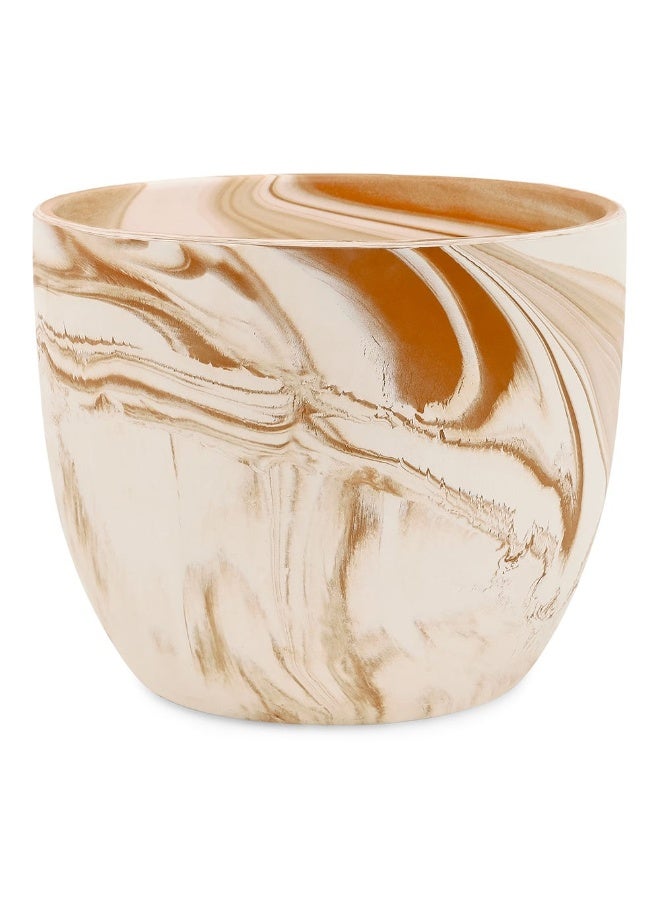 Marble Terracotta Planter, Whitewash - 35X28.5 Cm