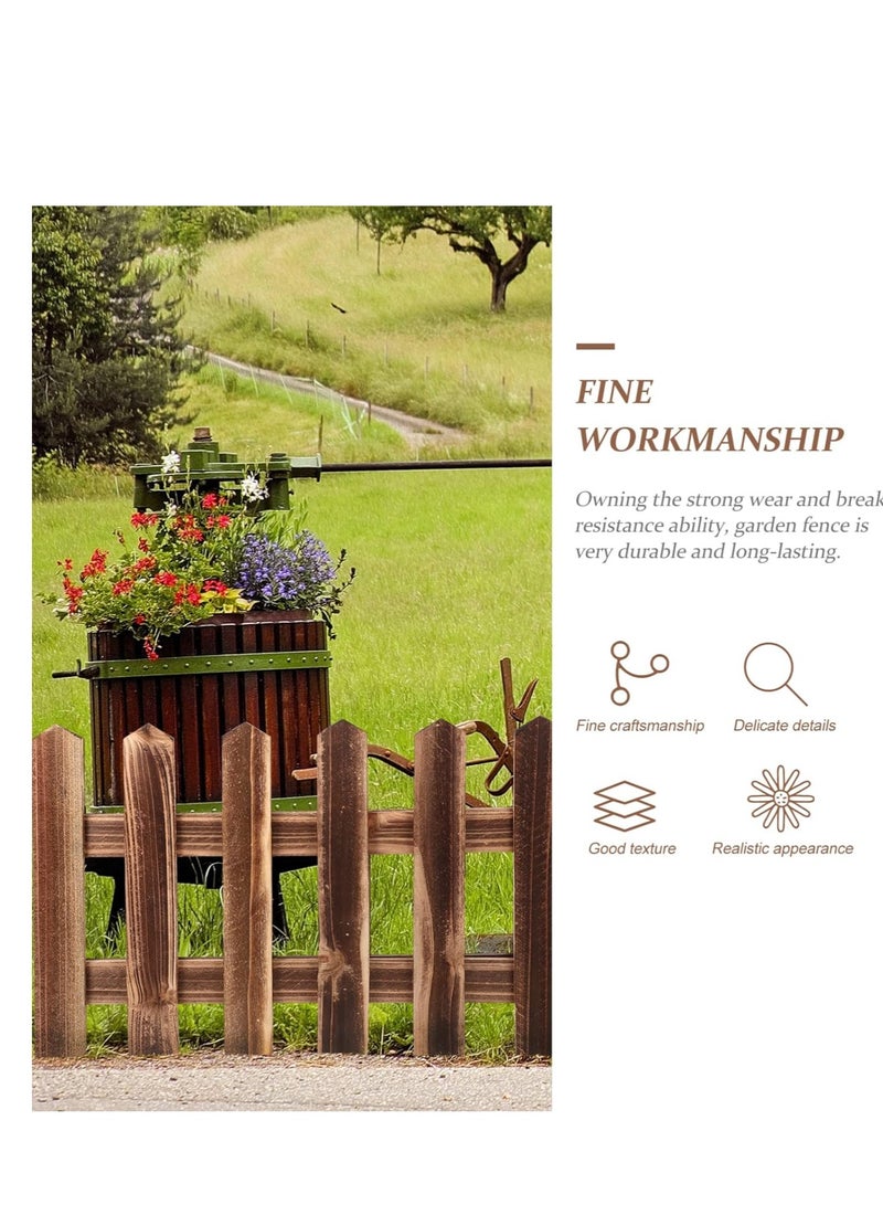 FFD Wooden Garden Picket Fence - Decorative Landscape Edging Border for Patio, Fairy Garden, Flower Beds, and Lawn - Portable Outdoor Fencing with Charming Design