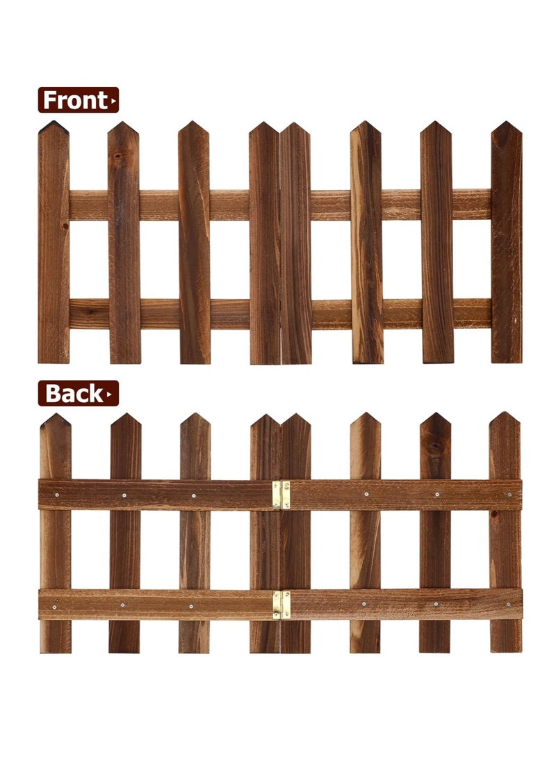 FFD Wooden Garden Picket Fence - Decorative Landscape Edging Border for Patio, Fairy Garden, Flower Beds, and Lawn - Portable Outdoor Fencing with Charming Design