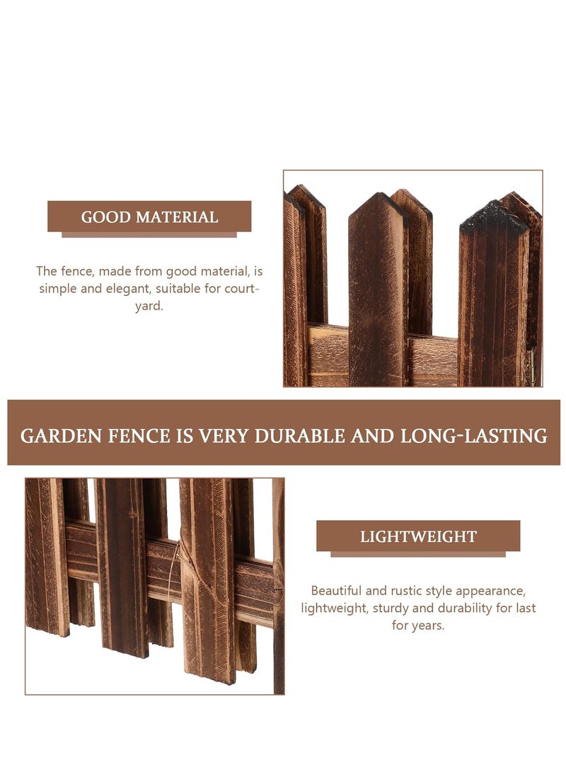 FFD Wooden Garden Picket Fence - Decorative Landscape Edging Border for Patio, Fairy Garden, Flower Beds, and Lawn - Portable Outdoor Fencing with Charming Design