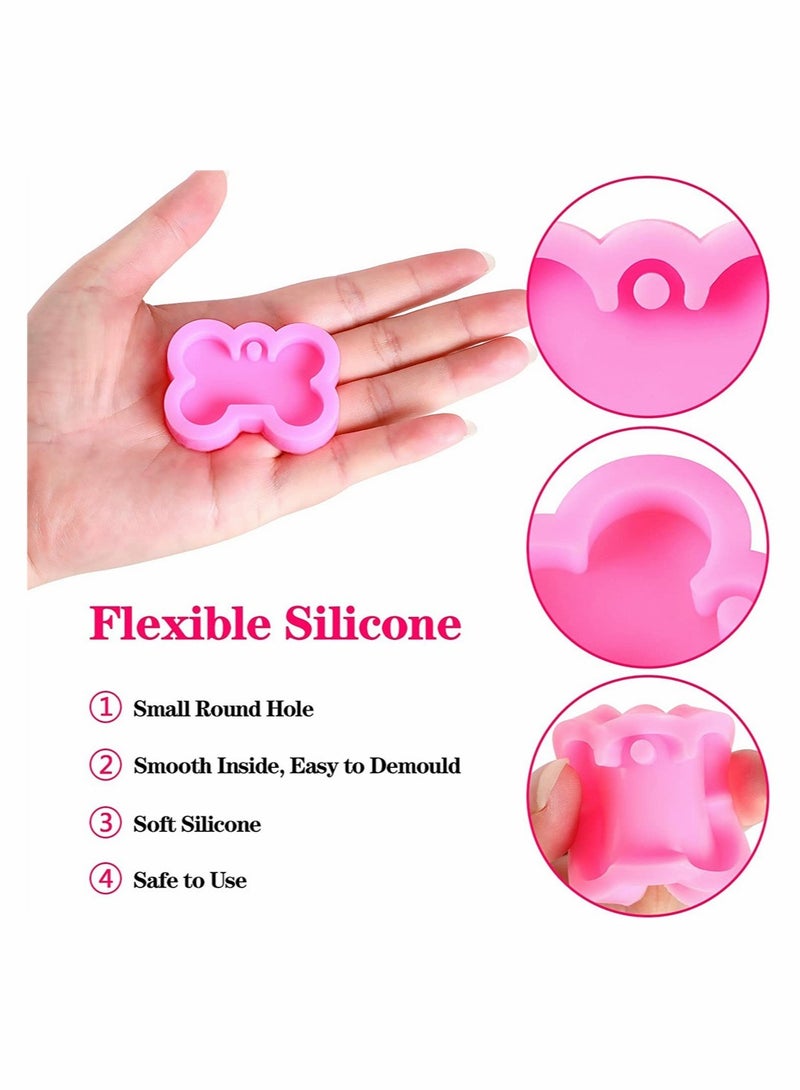 Silicone Dog Bone Round Shape Pendant Resin Mould Dog Tag Keychain Mould Silicone Moulds Resin Keychain Moulds For Resin Casting Silicone moulds For Diy Pendant Epoxy Resin Crafts 4 Pcs