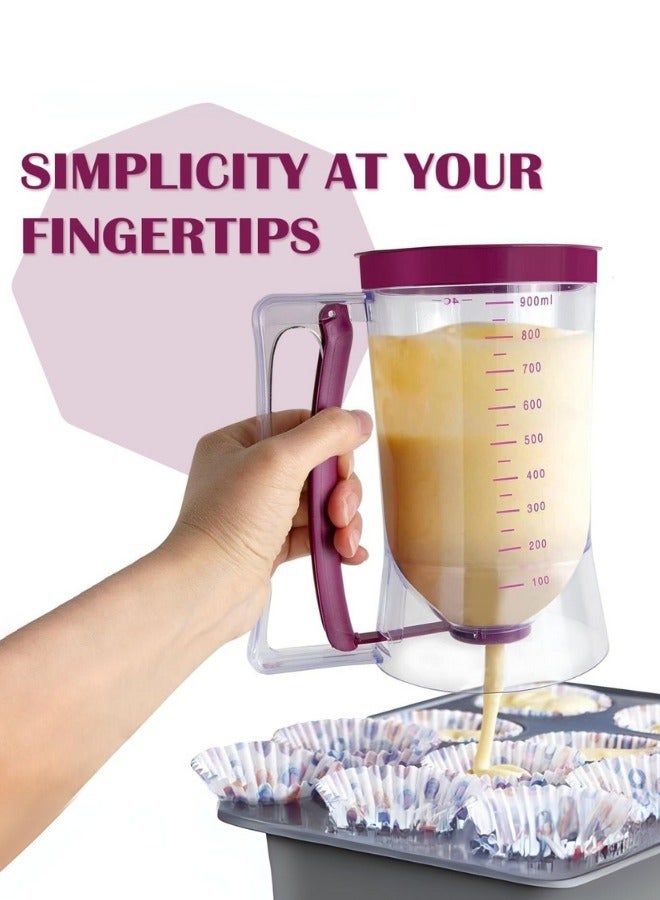 Cupcake Batter Separator and Dispenser - Handheld Funnel Measuring Cup Tool to Make Baking Easier