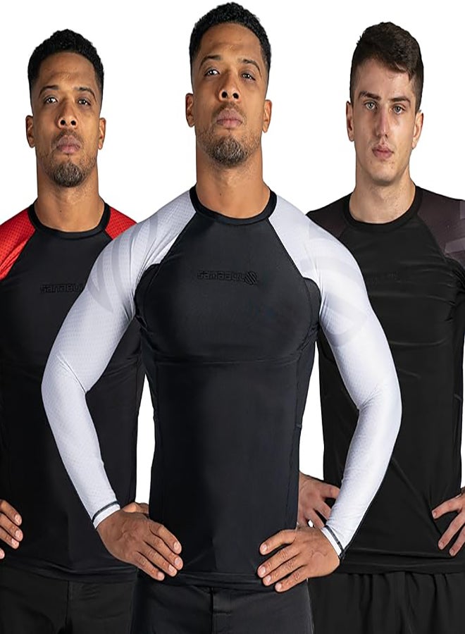 Sanabul Essential Long Sleeve Compression Shirts for Men | MMA BJJ Athletic Compression Shirt | Men Cross Training Rashguard (2X-Large, White)