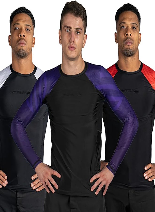 Sanabul Essential Long Sleeve Compression Shirts for Men | MMA BJJ Athletic Compression Shirt | Men Cross Training Rashguard (2X-Large, Purple)