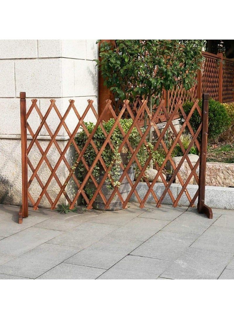 Portable Expandable Wooden Garden Fence Freestanding Trellis Privacy Fence For Indoor and Outdoor Use Decorative Wicker Picket Fence Expandable Pet Gate and Fence