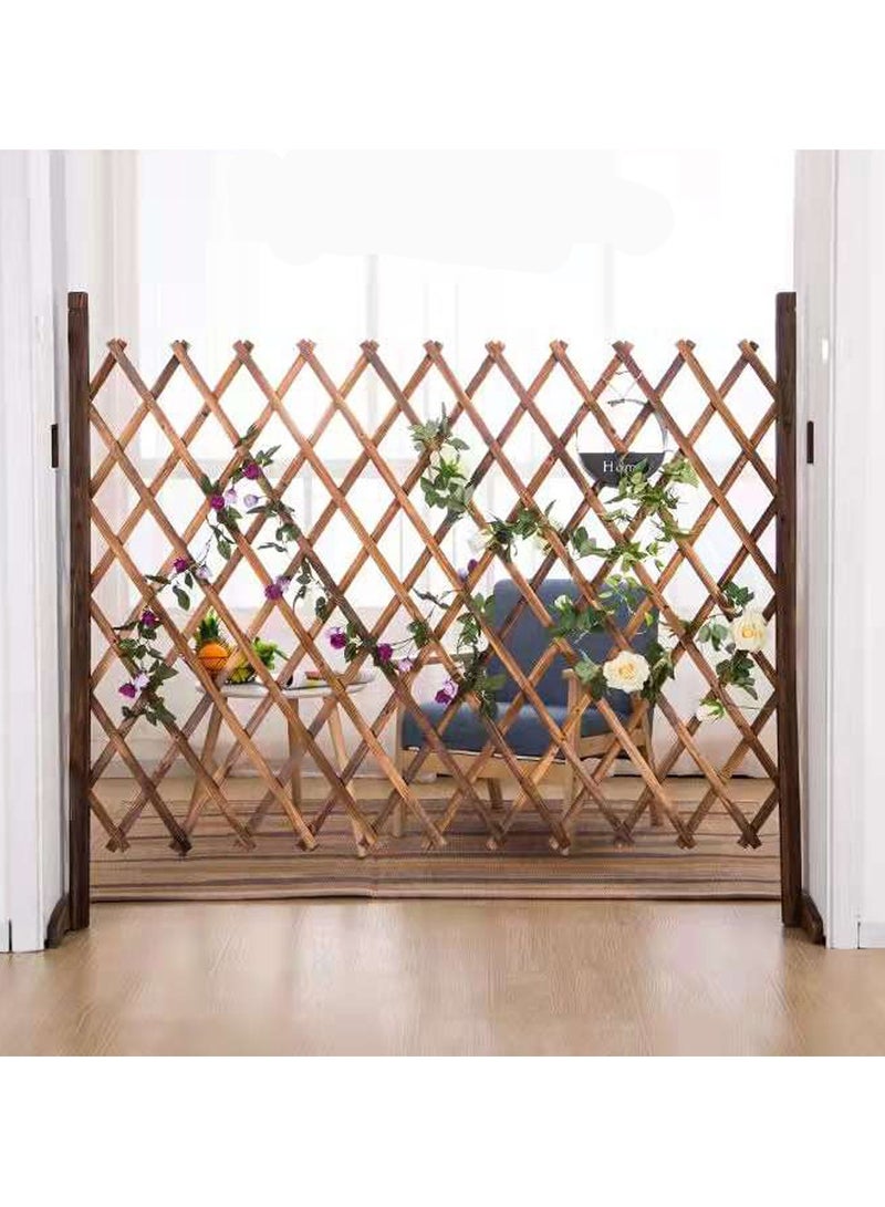 Portable Expandable Wooden Garden Fence Freestanding Trellis Privacy Fence For Indoor and Outdoor Use Decorative Wicker Picket Fence Expandable Pet Gate and Fence