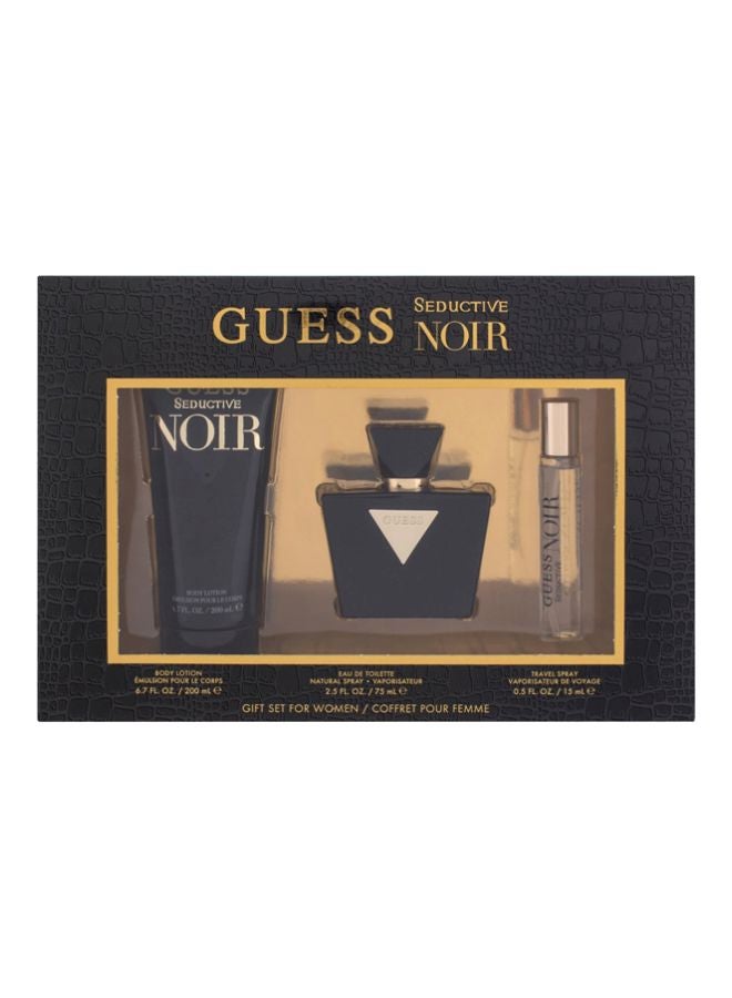 Seductive Noir Set (EDT + Travel Spray + Body Lotion) EDT 75 ml, Travel Spray 15 ml, Body Lotion 200ml EDT 75 ml, Travel Spray 15 ml, Body Lotion 200ml